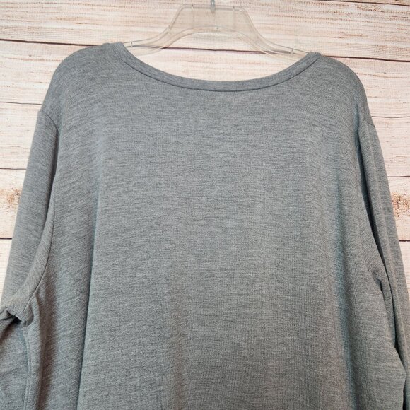 New TORRID 2X Heather Grey Sleep Lounge Sweatshirt Lips Heart Print Super Soft - Picture 10 of 15